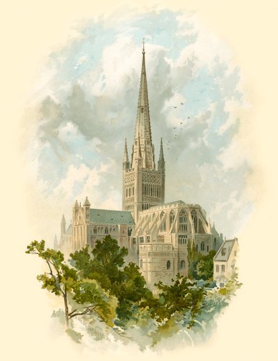 Kathedrale von Norwich, Südostansicht von Arthur Wilde Parsons